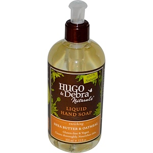 Hugo Naturals, Жидкое мыло для рук, масло ши и овес, 12 жидких унций (355 мл)
