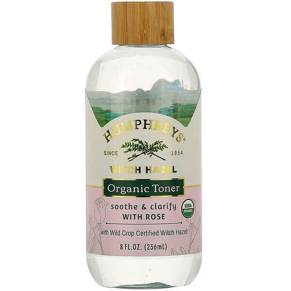 Humphrey's, Witch Hazel, Certified Organic Toner with Rose, Soothe, 8 fl oz (236 ml)