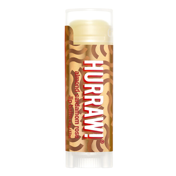 Hurraw! Balm‏, שפתון לחות בטעם ורד, שקד והל 4.8 גרם, (17 אונקיות)