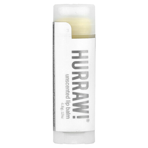 Hurraw! Balm Lip Balm, Unscented, 0.17 oz (4.8 g)