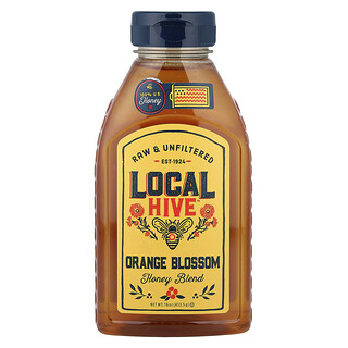 Local Hive, медова суміш, квіти апельсина, необроблені й нефільтровані, 453,5 г (16 унцій)