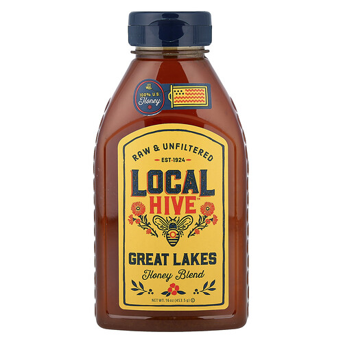 Local Hive Honey Blend, Great Lakes, Raw & Unfiltered, 16 oz (453.5 g)