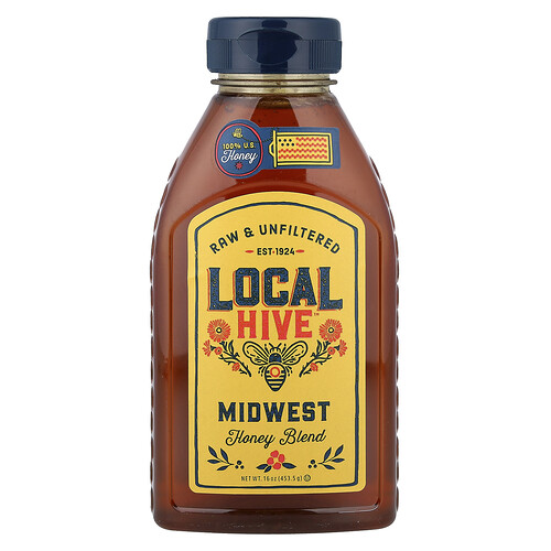 Local Hive Honey Blend, Midwest, Raw & Unfiltered, 16 oz (453.5 g)