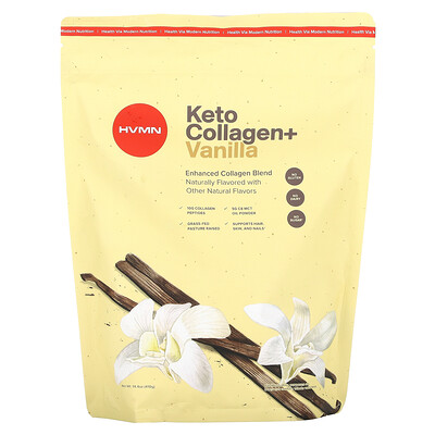 HVMN Keto Collagen +, ваниль, 410 г (14,4 унции)