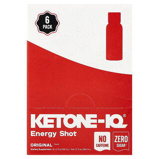 Ketone-IQ, Energy Shot, originál, bez kofeínu, 6 fliaš, každá po 59 ml