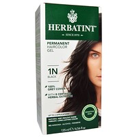 Herbatint, Permanent Haircolor Gel, 1N, 검정, 4.56 액량 온스 (135 ml)