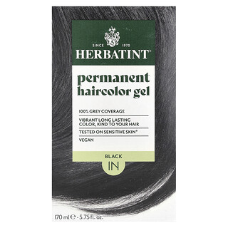Herbatint, Permanent Haircolor Gel, 1N, Schwarz, 170 ml (5,75 fl. oz.)