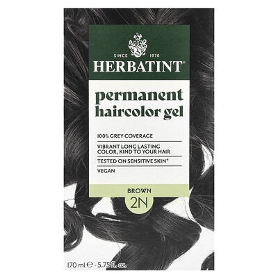 Product Image for Herbatint, Permanent Haircolor Gel, 2N Brown, 5.75 fl oz (170 ml)