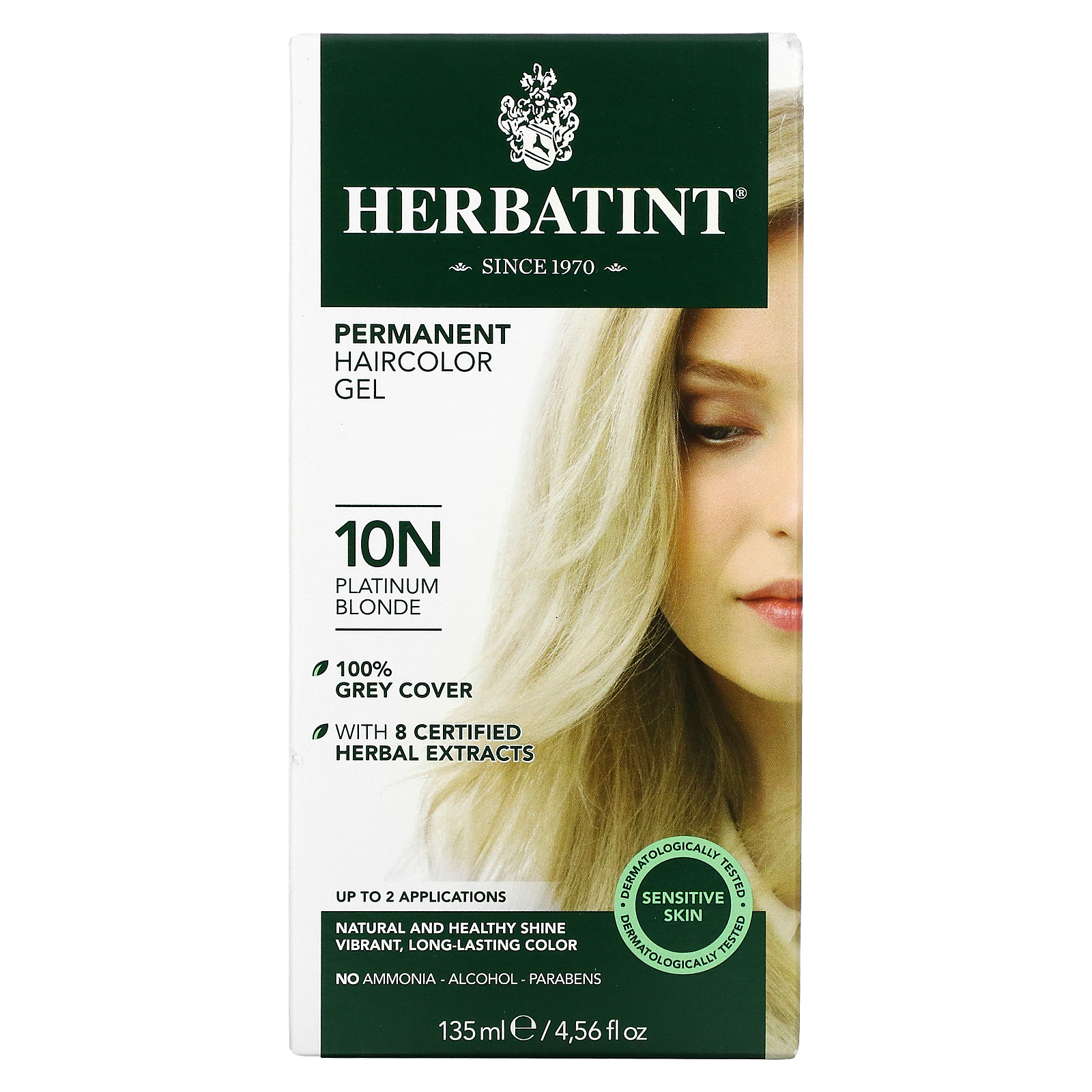 Herbatint パーマネントヘアカラージェル 10n プラチナブロンド 135ml 4 56液量オンス