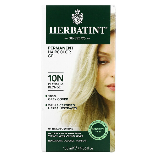Permanent Haircolor Gel, 10N Platinum Blonde, 4.56 fl oz (135 ml)