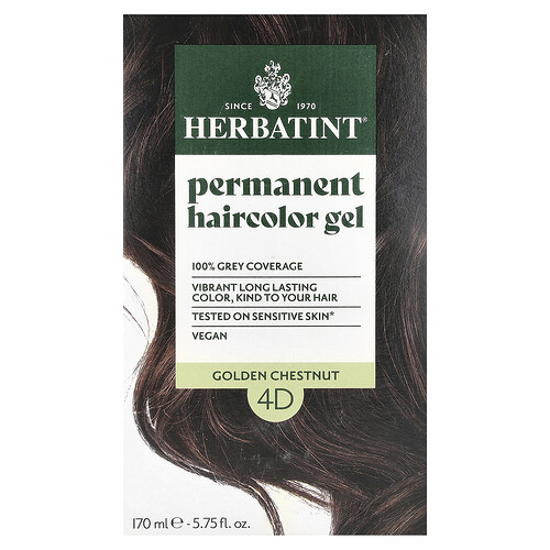 Herbatint, Permanent Haircolor Gel, 4D, Golden Chestnut, 5.75 fl oz (170 ml)