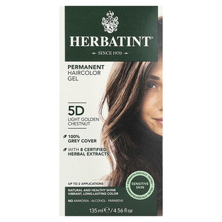 Herbatint‏, جل صبغة الشعر الدائمة، 5D، كستنائي ذهبي فاتح، 4.56 أونصة سائلة (135 مل)