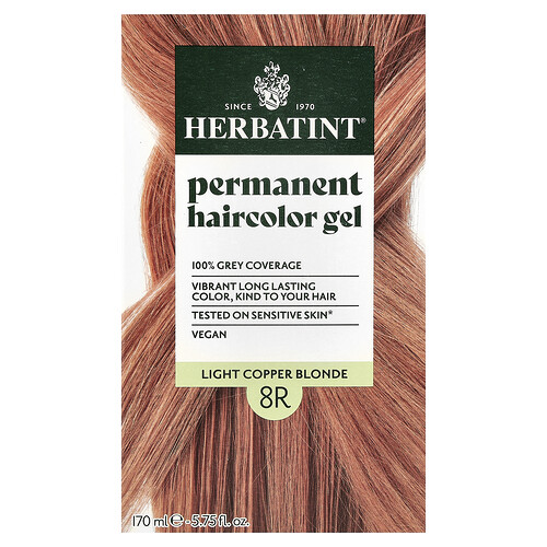Herbatint, Permanent Haircolor Gel, 8R Light Copper Blonde, 5.75 fl oz (170 ml)