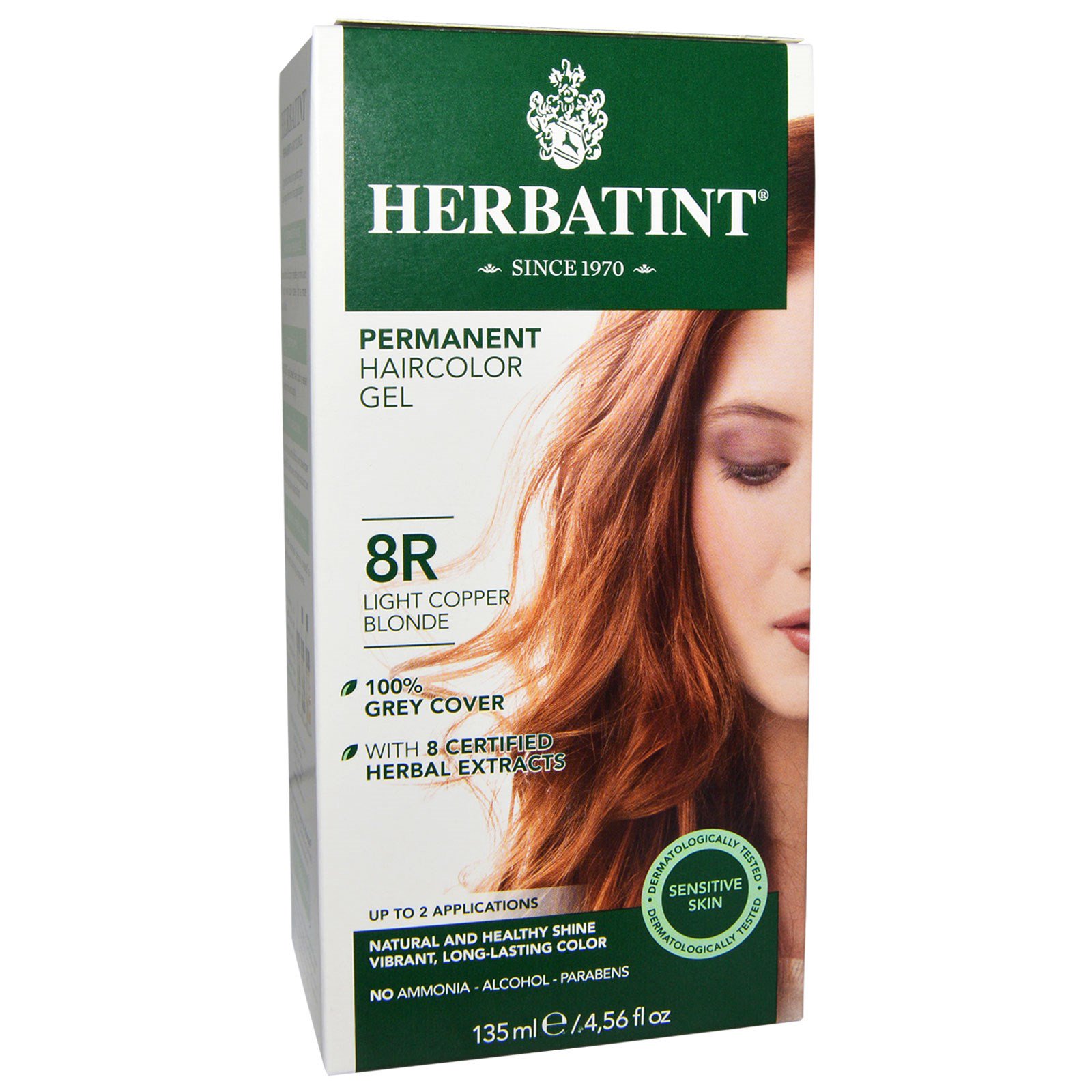 Herbatint Permanent Haircolor Gel 8r Light Copper Blonde 456 Fl Oz 