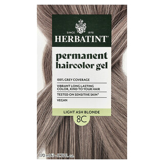 Herbatint, Gel de Tinte para el Cabello Permanente, 8C, Rubio Claro Ceniza, 4.56 fl oz (135 ml)