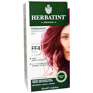 Хербатинт, Permanent Haircolor Gel, FF 4, Violet, 4.56 fl oz (135 ml) отзывы покупателей