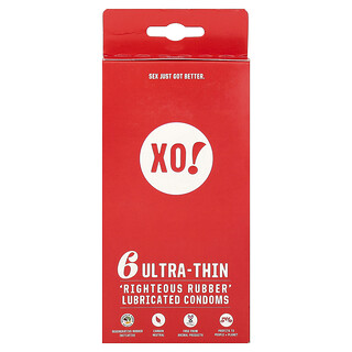 Here We Flo, ¡XO! Condones ultrafinos y de goma lubricados, sin fragancia`` 6 condones