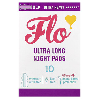 Here We Flo, 울트라 롱 나이트 패드, 울트라 헤비, 10개입