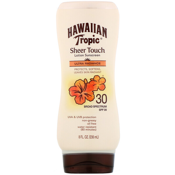 Hawaiian Tropic, Sheer Touch, Ultra Radiance, солнцезащитный лосьон с SPF 30, 236 мл