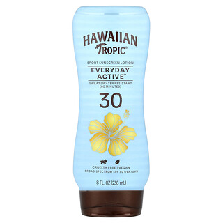 Hawaiian Tropic, Սպորտային արևապաշտպան կրեմ, ամենօրյա ակտիվ, SPF 30, 8 fl oz (236 մլ)