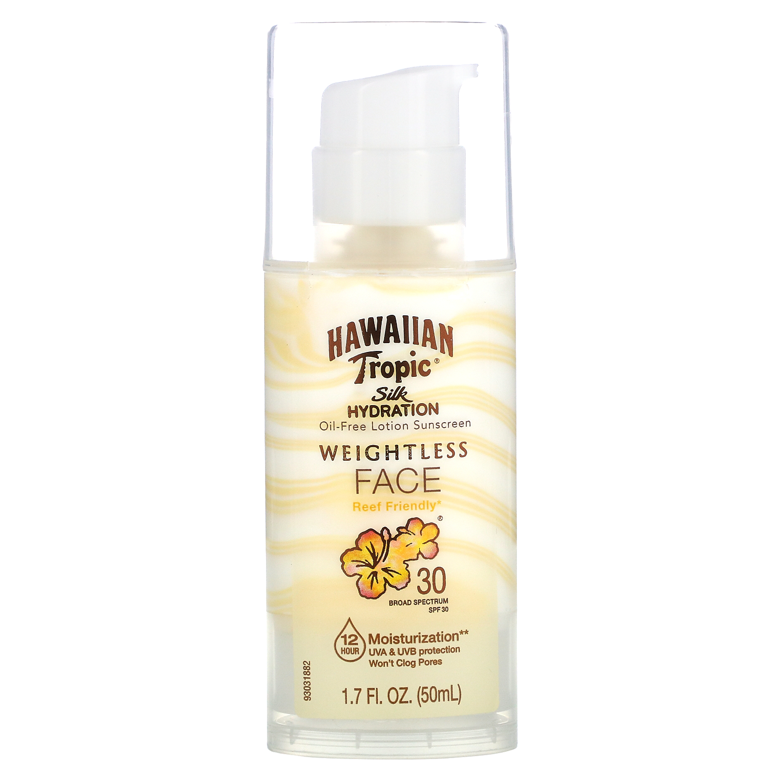 Hawaiian Tropic, Silk Hydration, Weightless Face, OilFree Sunscreen Lotion, SPF 30, 1.7 oz (50 ml)