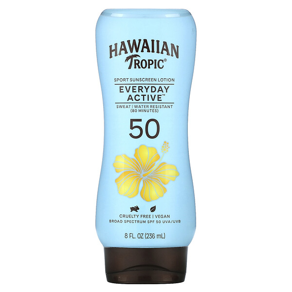 Hawaiian Tropic, Everyday Active, Sport Sunscreen Lotion, SPF 50, Light