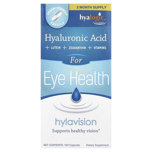 Hyalogic, Hylavision, Hyaluronsäure + Lutein + Zeaxathin + Vitamine, 120 Kapseln