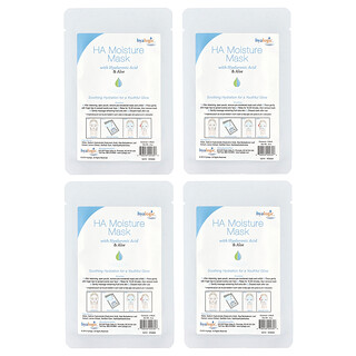 Hyalogic, Máscara de Beleza para Hidratação com Ácido Hialurônico e Aloe, Sem Perfume, 4 Máscaras, 0,8 oz Cada