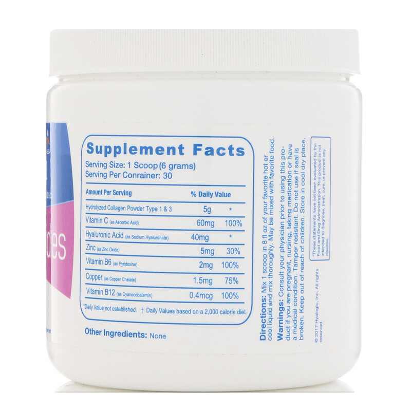 Hyalogic, HA Collagen Powder, Hyaluronic Acid with Collagen Peptides