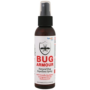 Отзывы о Хиалоджик ЛЛС, Bug Armour, Natural Bug Repellent Spray, 4 fl oz (118.4 ml)