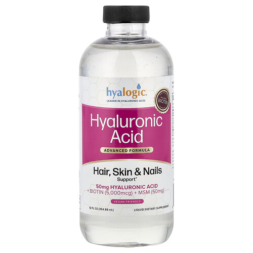 Hyalogic, Hyaluronic Acid, Advanced Formula, verbesserte Formel für Haare, Haut und Nägel, 354,88 ml (12 fl. oz.)