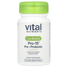 Hyperbiotics®, Pro-15®, пребіотик і пробіотик, 60 веганських мікрокульок