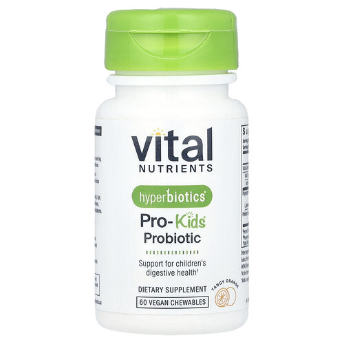 Vital Nutrients, Hyperbiotics®, Pro-Kids® Probiotikum, spritzige Orange, 60 vegane Kaudragees