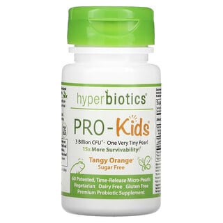 Hyperbiotics, PRO-Kids、完璧な子供用プロバイオティック、無糖、ピリッと柑橘系、60マイクロパール