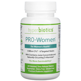 Hyperbiotics, PRO-Women، 5 مليار وحدة تشكل مستعمرة، 30 من الأقراص ذات الإطلاق التدريجي