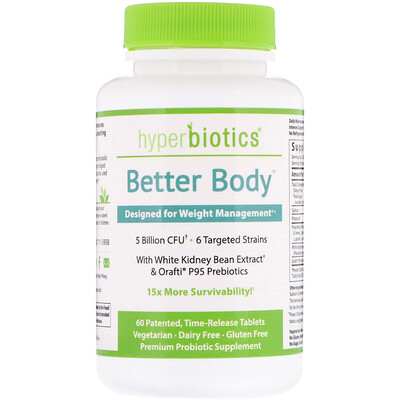 Hyperbiotics Better Body, Designed for Weight Management, 5 Billion CFU, 60 Time-Release Tablets