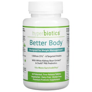 Hyperbiotics, Better Body, разработан для контроля веса, 5 млрд КОЕ, 60 таблеток с замедленным высвобождением