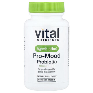 Vital Nutrients, Hyperbiotics®, пробиотик для улучшения настроения, 60 веганских таблеток