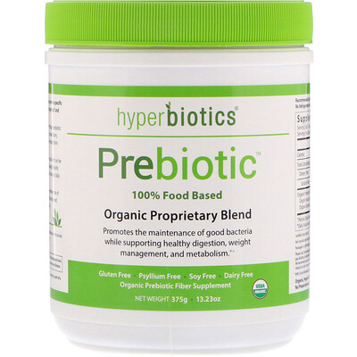 Hyperbiotics Prebiotic, органическая патентованная смесь, 375 г (13,23 унции)
