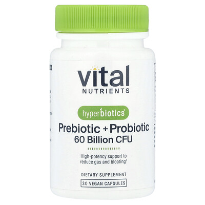 Product Image for Vital Nutrients, Hyperbiotics , Prebiotic + Probiotic, 30 Vegan Capsules