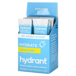 Hydrant, 电解质饮品混合物，柠檬水味，12 包，0.13 盎司（3.6 克）