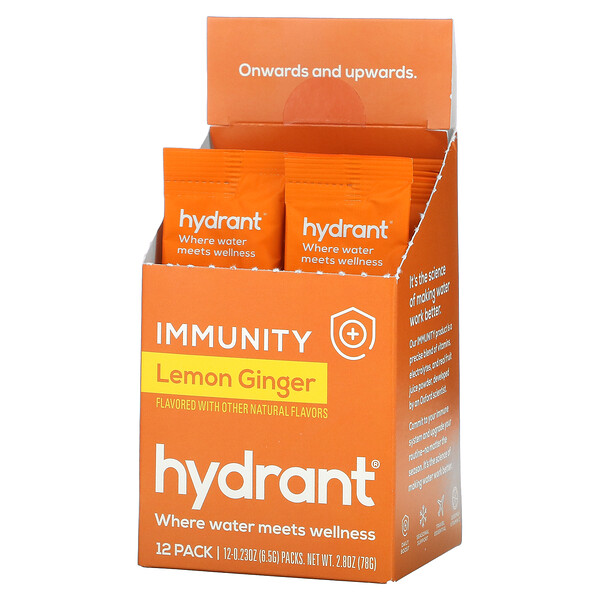 Immunity Drink Mix, Lemon Ginger, 12 Pack, 0.23 oz (6.5 g) Each