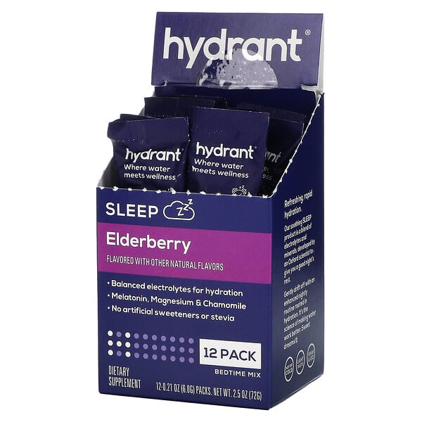 Sleep, Bedtime Mix, Elderberry, 12 Pack, 0.21 oz (6 g) Each