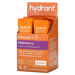 Hydrant, Immunity Drink Mix, бузина, 12 пакетиков по 9,4 г (0,33 унции)