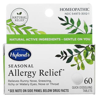Hyland's, Alivio para la alergia estacional, 60 pastillas de rápida disolución