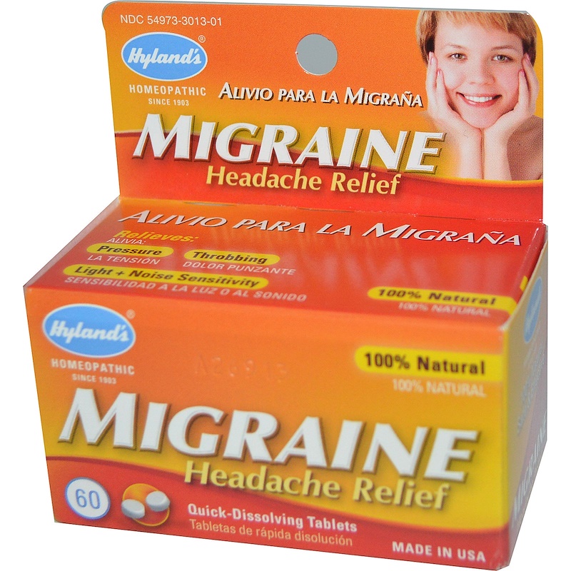 Hylands Migraine Headache Relief 60 Quick Dissolving Tablets Iherb