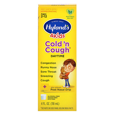 

4 Kids, Cold 'n Cough Daytime, Ages 2-12, 4 fl oz (118 ml)