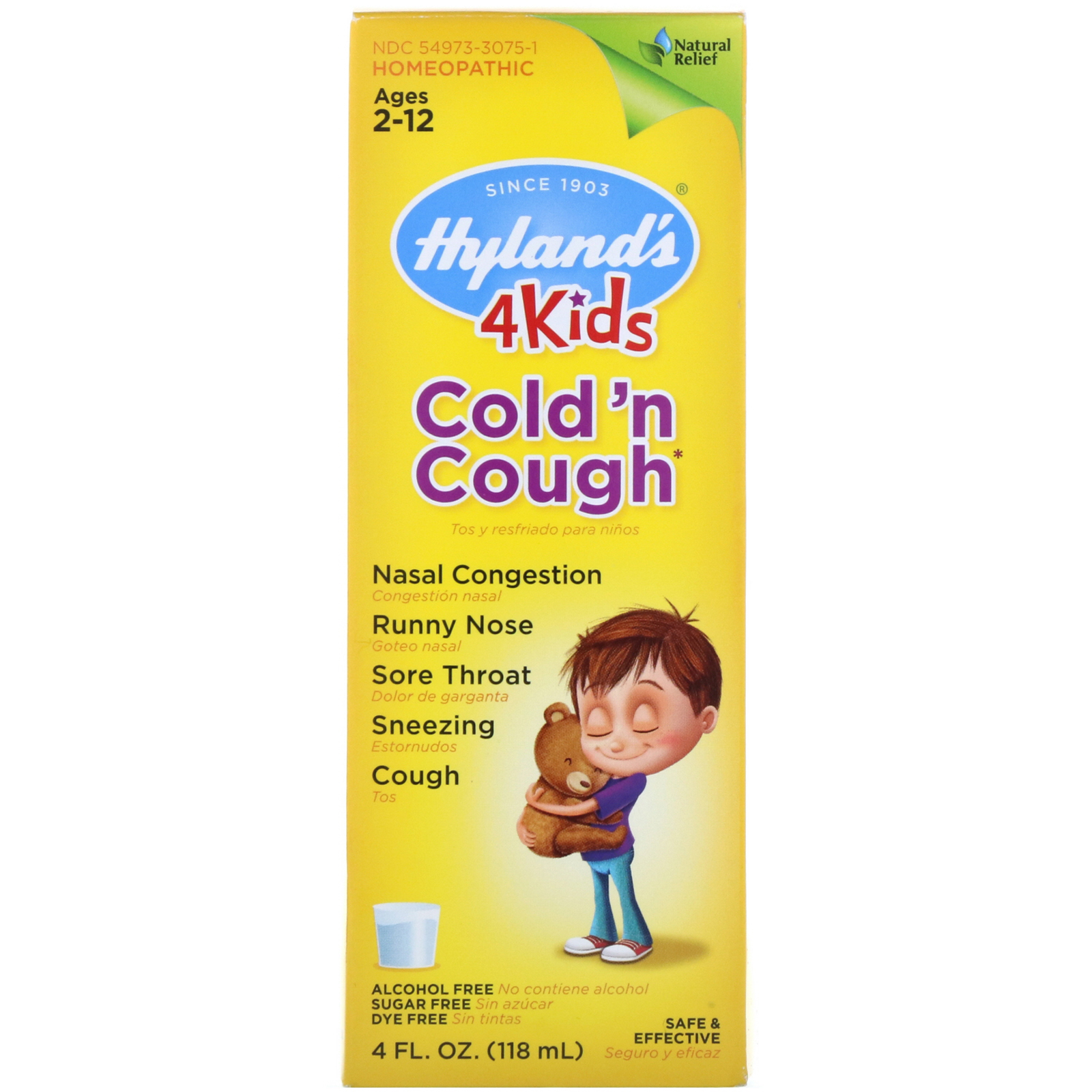 Hyland's, 4 Kids Cold 'n Cough, Ages 2-12, 4 fl oz (118 ml ...