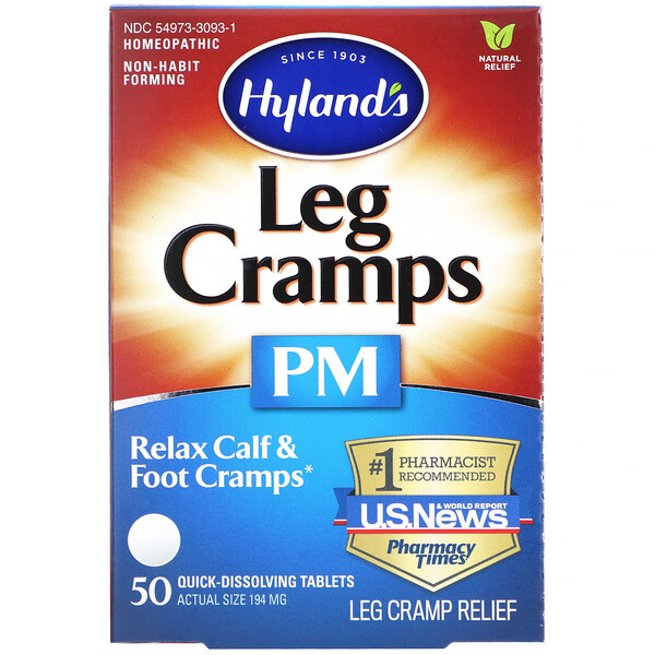 Hyland's, Beinkrämpfe PM, 50 schnellauflösende Tabletten