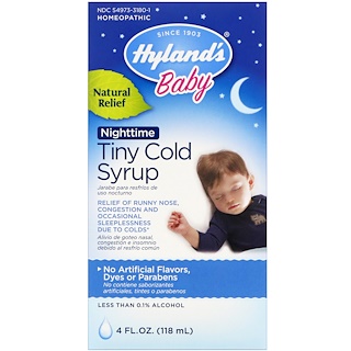 Hyland's, Детский сироп от простуды Nighttime Tiny Cold Syrup, 4 жидких унции (118 мл)